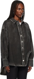 The Attico Black Diana Denim Shirt