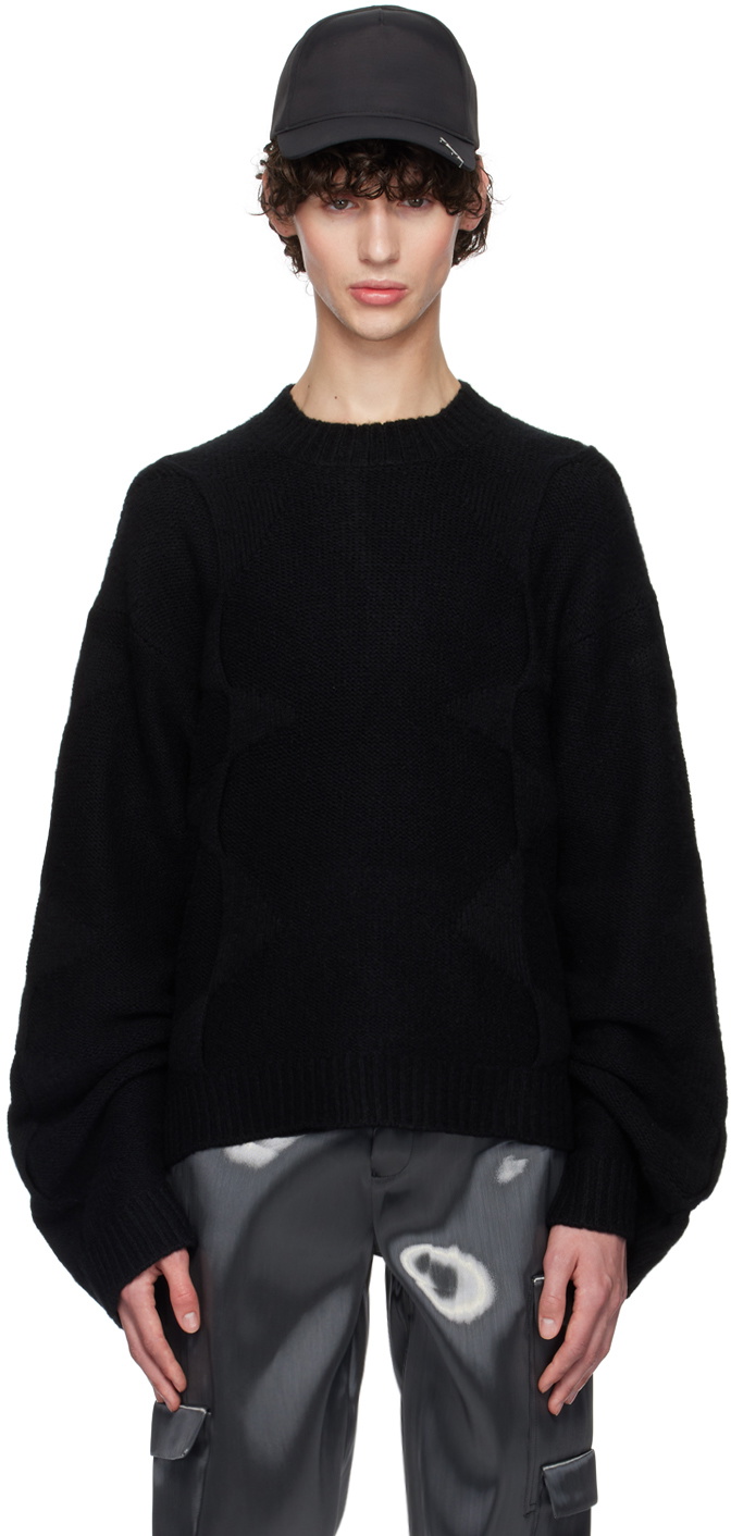 HELIOT EMIL Black Tied Zip Knit Sweater Heliot Emil