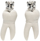Simone Rocha White Porcelain & Crystal Tooth Earrings