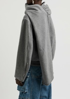 Blumarine Scarf-effect Wool-blend Bomber Jacket Grey