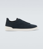 Zegna Triple Stitch canvas slip-on sneakers