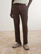 Mr P. - James Tapered Linen Drawstring Cargo Trousers - Brown
