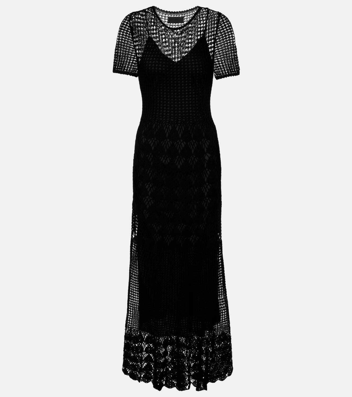 Nili Lotan Yoko crochet cotton midi dress