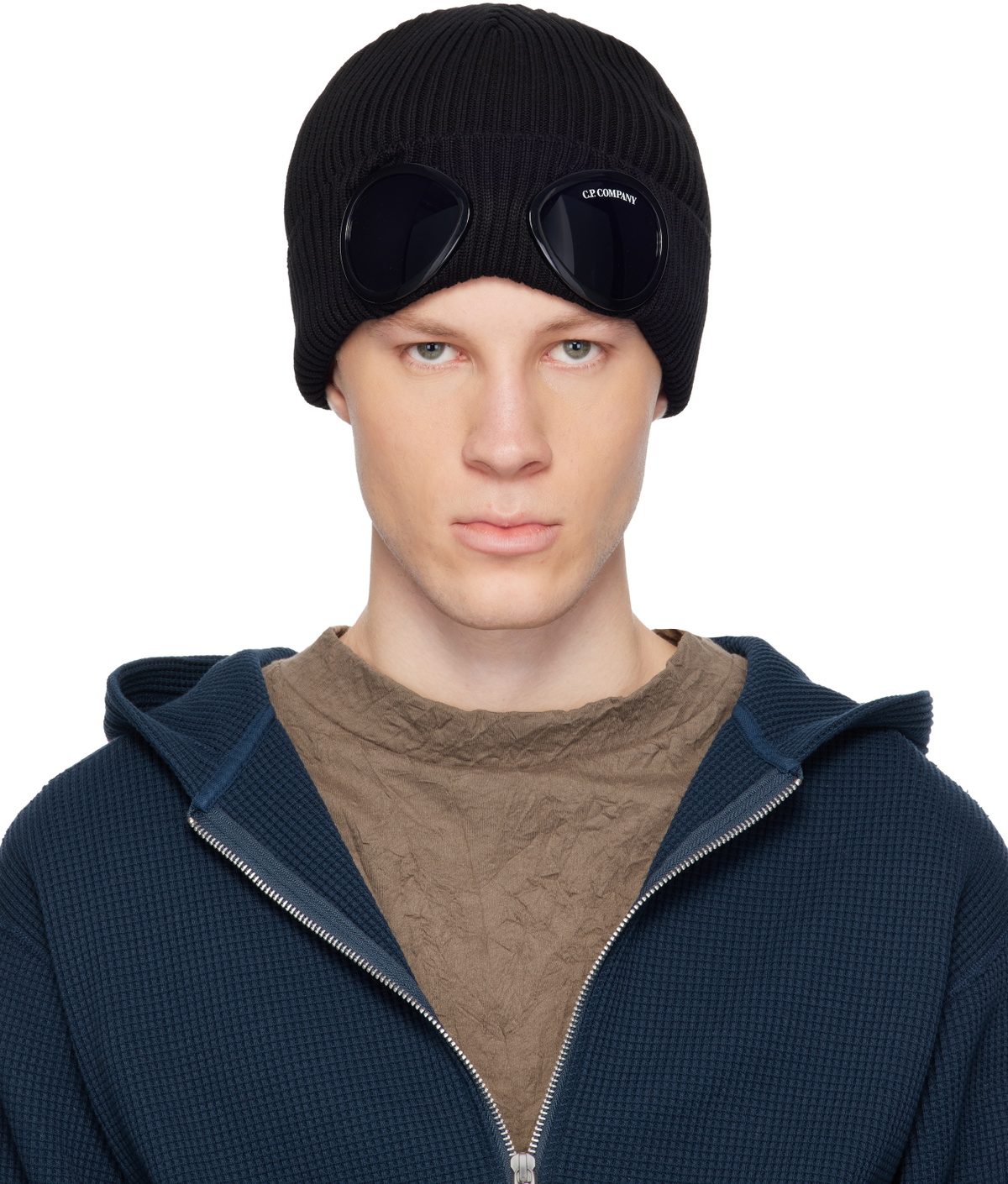 トップス C.P. Company goggle knit sweater C.P. Company Men's Goggle Crew Knit in Black C.P. Company