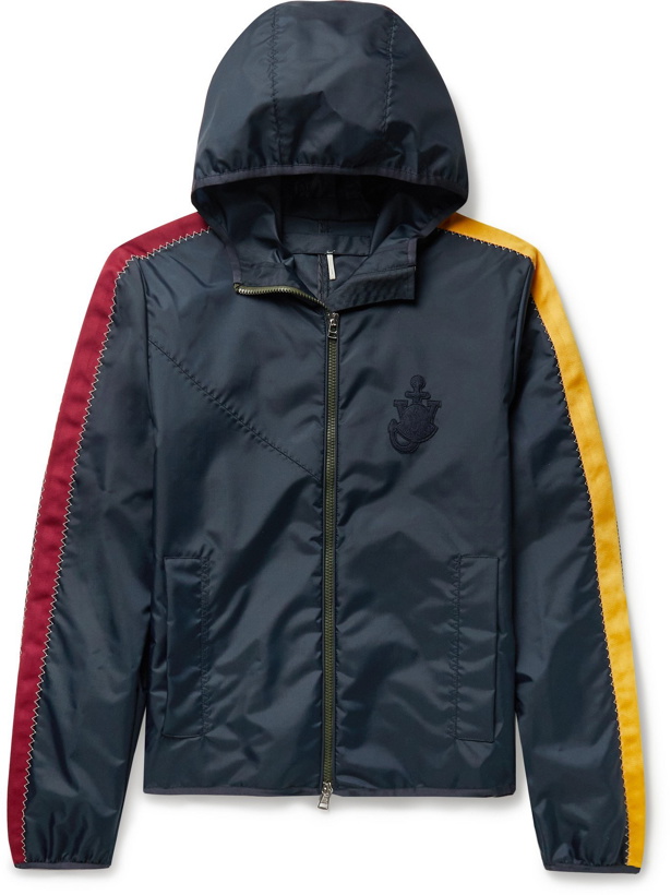 Photo: MONCLER GENIUS - 1 Moncler JW Anderson Ballintoy Logo-Appliquéd Nylon Hooded Jacket - Blue