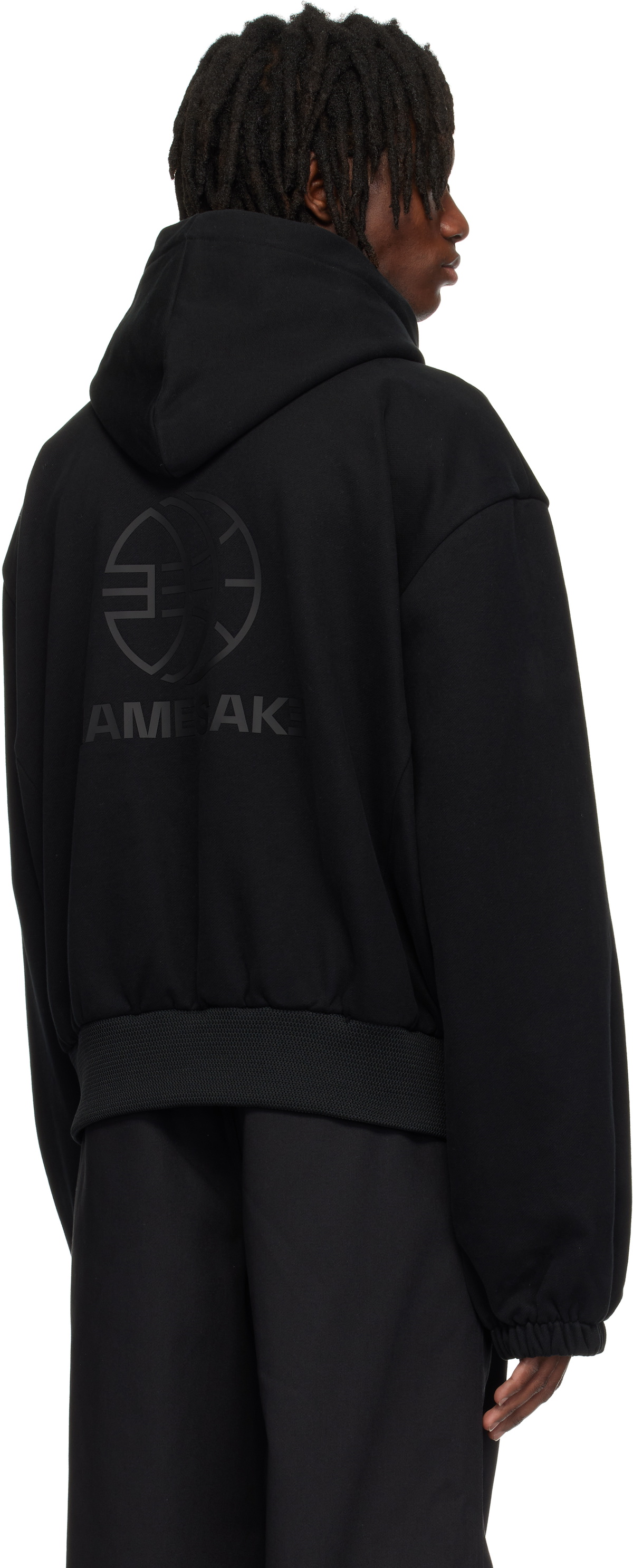NAMESAKE Black Hugo Globe Zip Hoodie