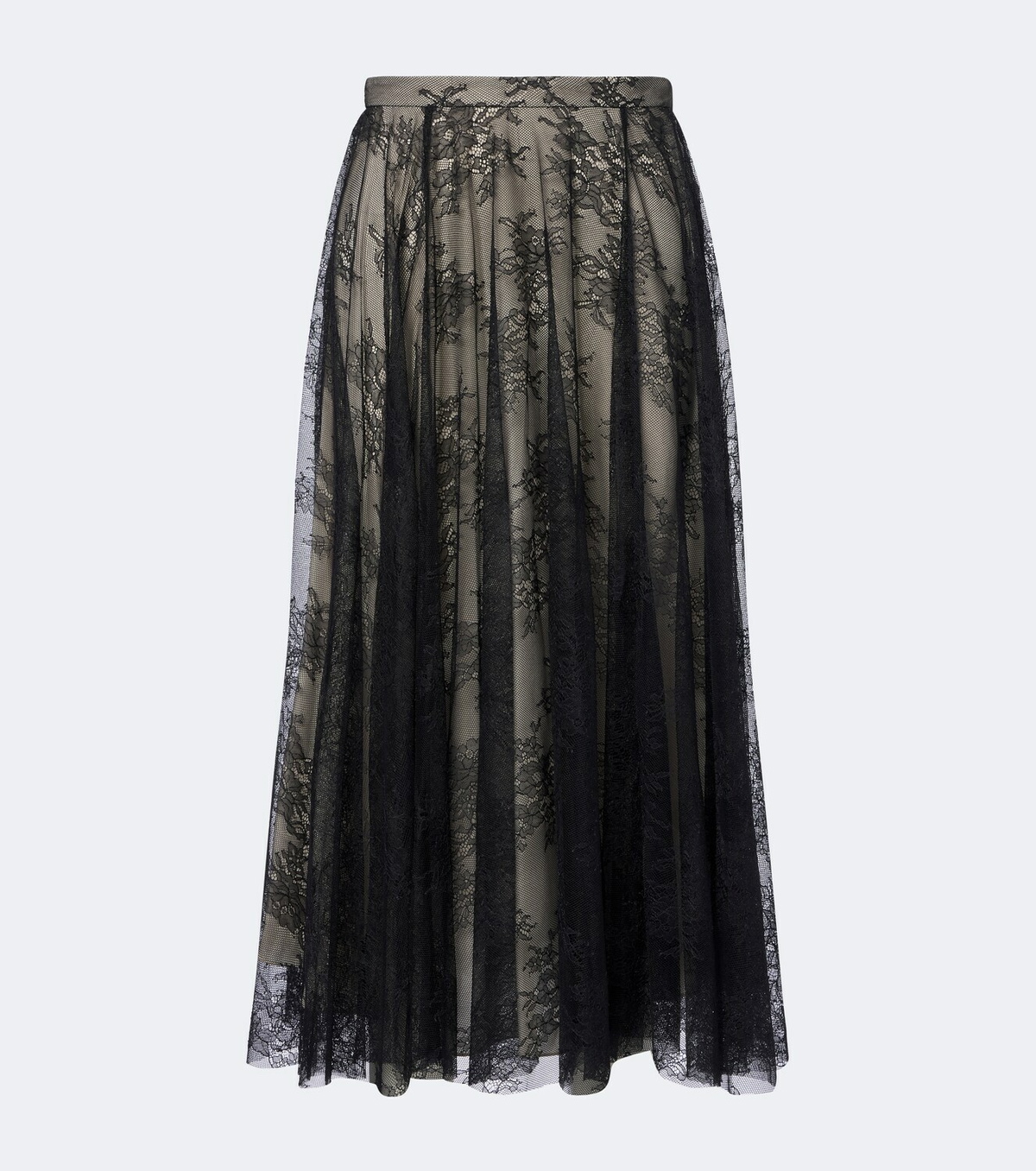Erdem Pleated floral lace midi skirt