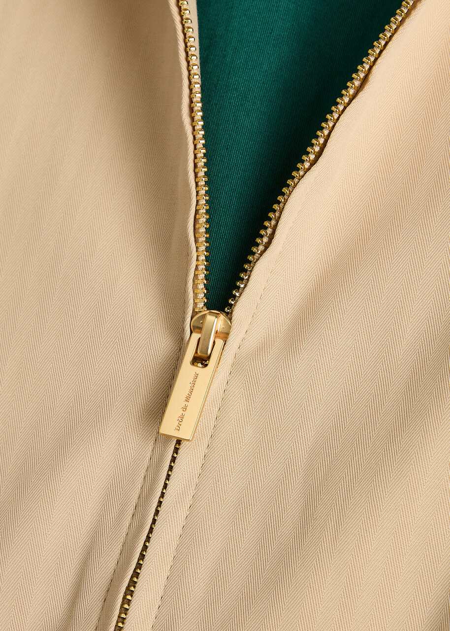 DRÔLE DE Monsieur Le Blouson Drôle Logo Stretch-cotton Jacket Beige
