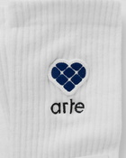 Arte Antwerp Arte Heart Circle Patch Socks White - Mens - Socks