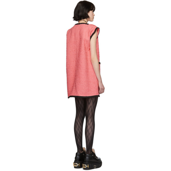 gucci pink tweed dress Designer Sweater Dresses