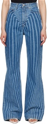 Jean Paul Gaultier Blue Laser Printed Jeans