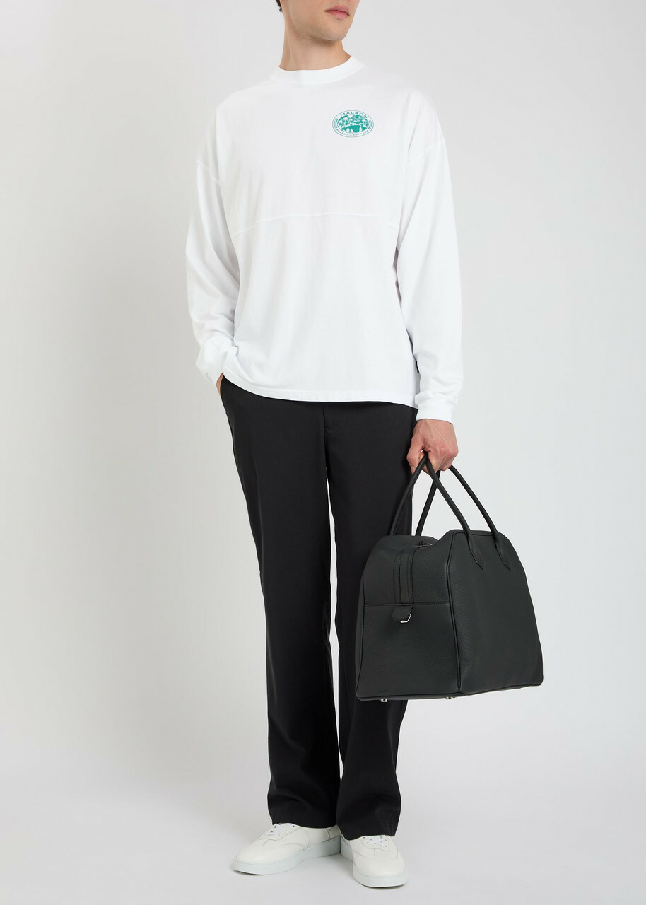 Malbon Horizon Printed Long-sleeve Cotton T-shirt White