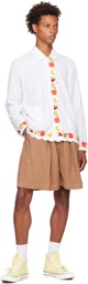 Sky High Farm Workwear White Embroidered Fruits Shirt