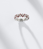Kamyen Puzzle 18kt white gold and enamel ring with diamonds