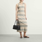 Auralee Women's Gradient Stripe Knit Dress in Blue/Beige Stripe