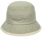 Folk Men's Border Bucket Hat in Olive Ripstop