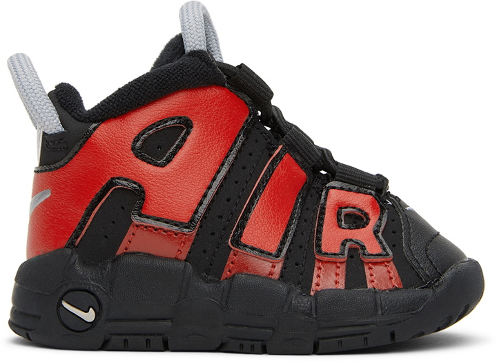 Photo: Nike Baby Black & Red Air More Uptempo Sneakers