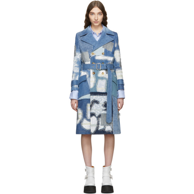 Junya Patchwork Junya Watanabe Indigo and White Denim Mix Lace Patchwork Jacket Junya ...