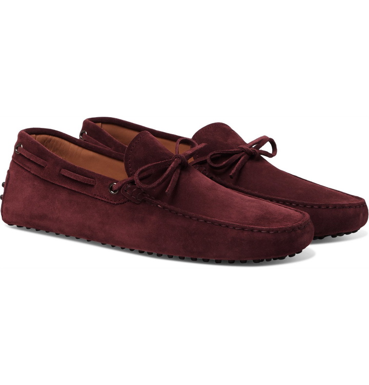 Photo: TOD'S - Gommino Suede Driving Shoes - Burgundy