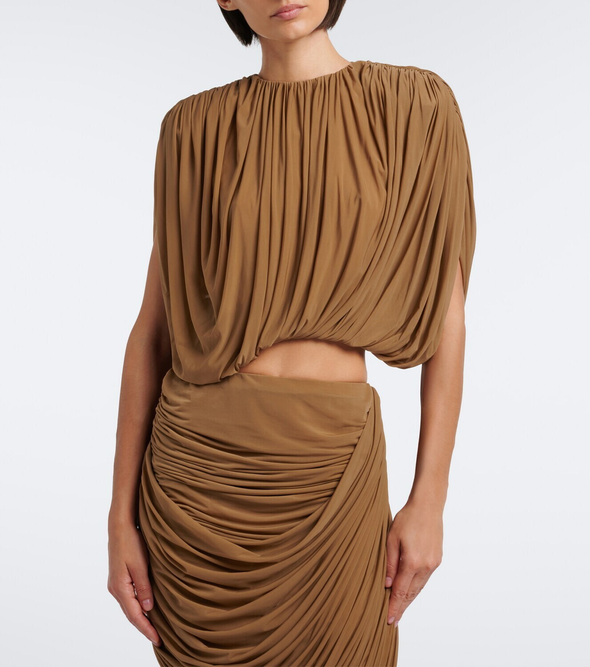 Magda Butrym Draped jersey crop top