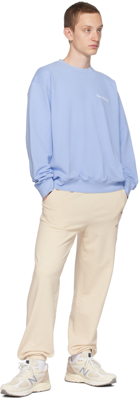 スウェット・トレーナー Sporty & Rich Health Is Wells Crewneck Man to Man Light Blue Sporty & Rich Blue 'Health Is Wealth' Sweatshirt Sporty & Rich
