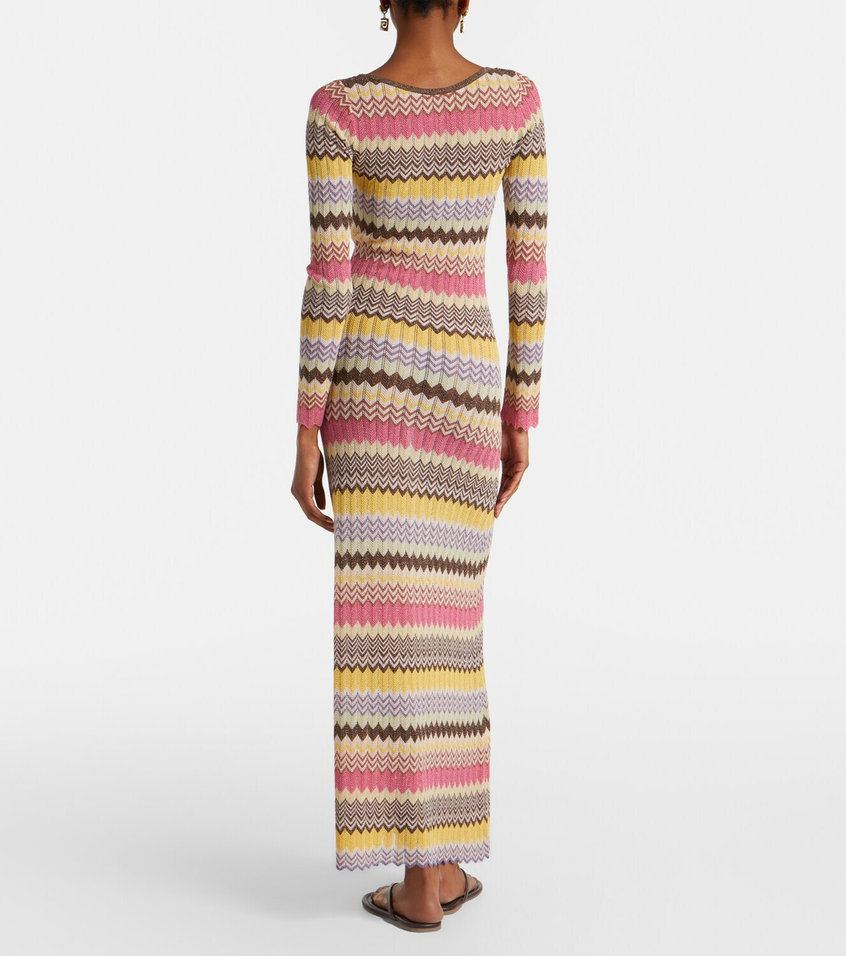 Faithfull Pedro chevron lamé maxi dress