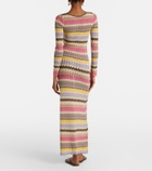 Faithfull Pedro chevron lamé maxi dress