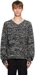 UNDERCOVER Black & White V-Neck Sweater