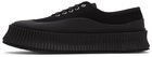 Jil Sander Black Canvas Platform Sneakers