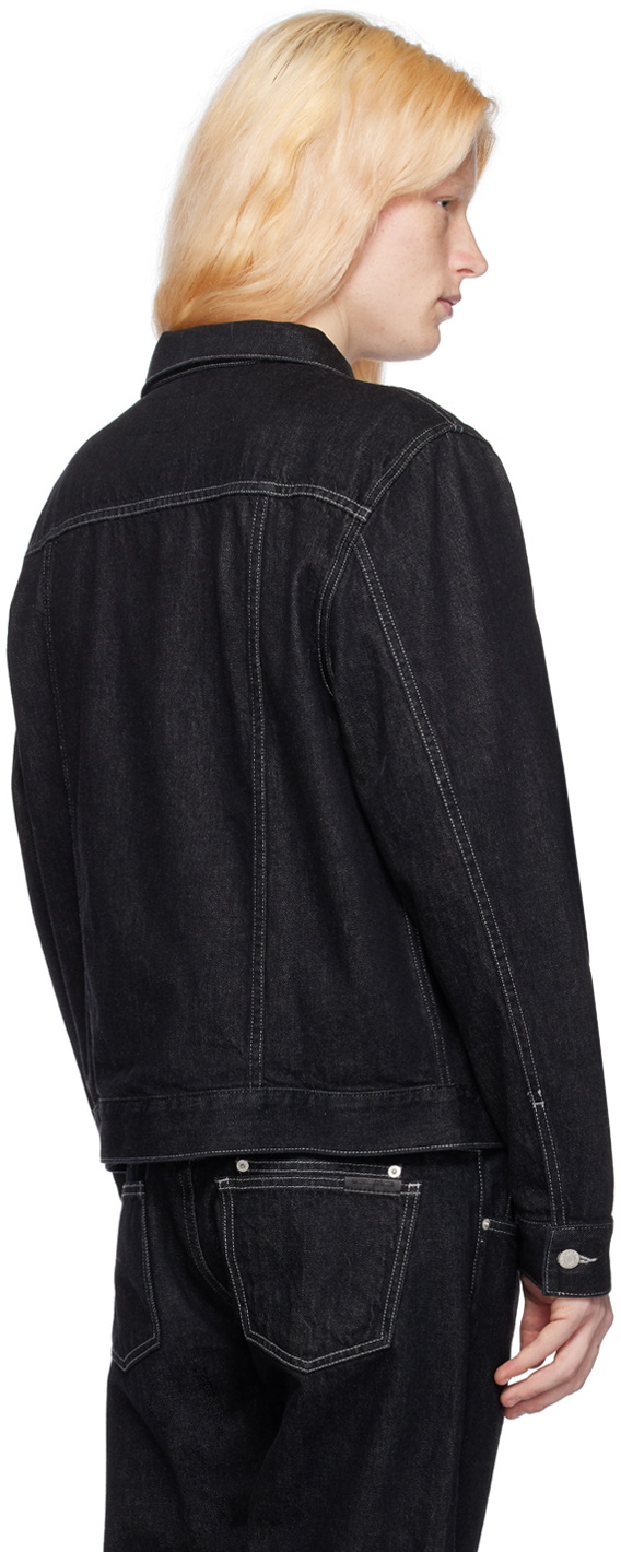 Helmut Lang Black Spread Collar Denim Jacket Helmut Lang
