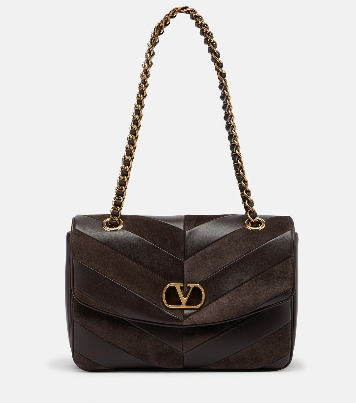 Valentino Garavani Djuna Medium chevron leather shoulder bag