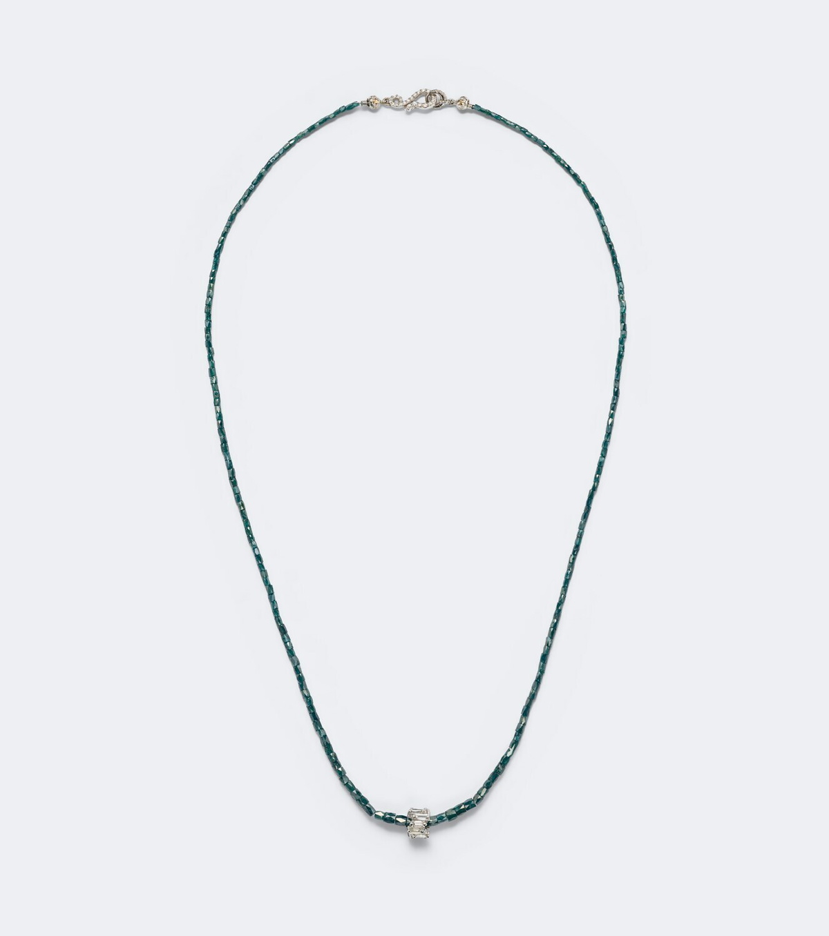 Suzanne Kalan Infinite 18kt gold beaded necklace with diamonds