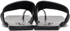 Jil Sander Black Square Toe Flat Sandals
