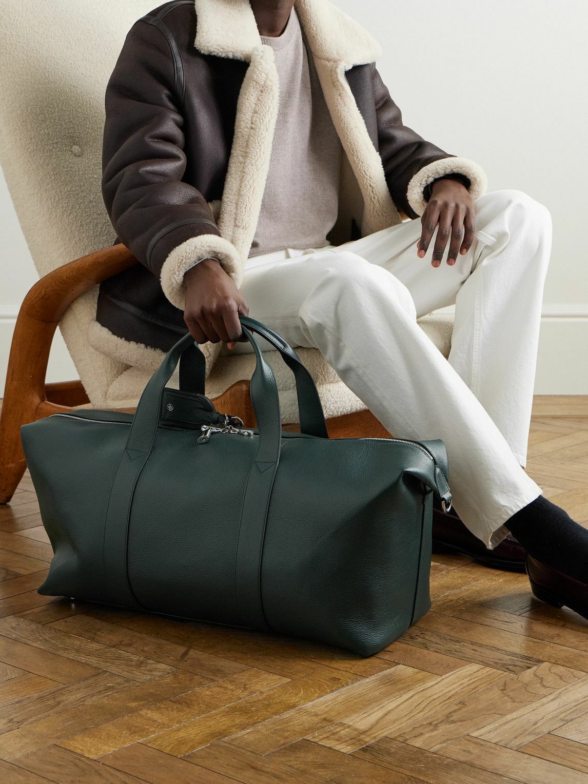 Mulberry - Heritage Medium Clipper Full-Grain Leather Holdall