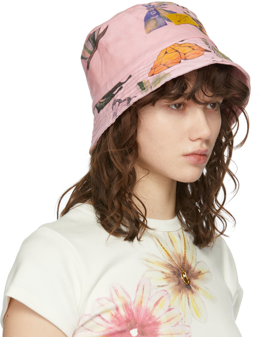Juliet Johnstone SSENSE Exclusive Pink Butterfly Bucket Hat