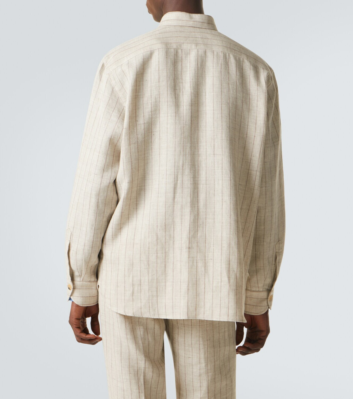Rubinacci Striped linen and wool shirt