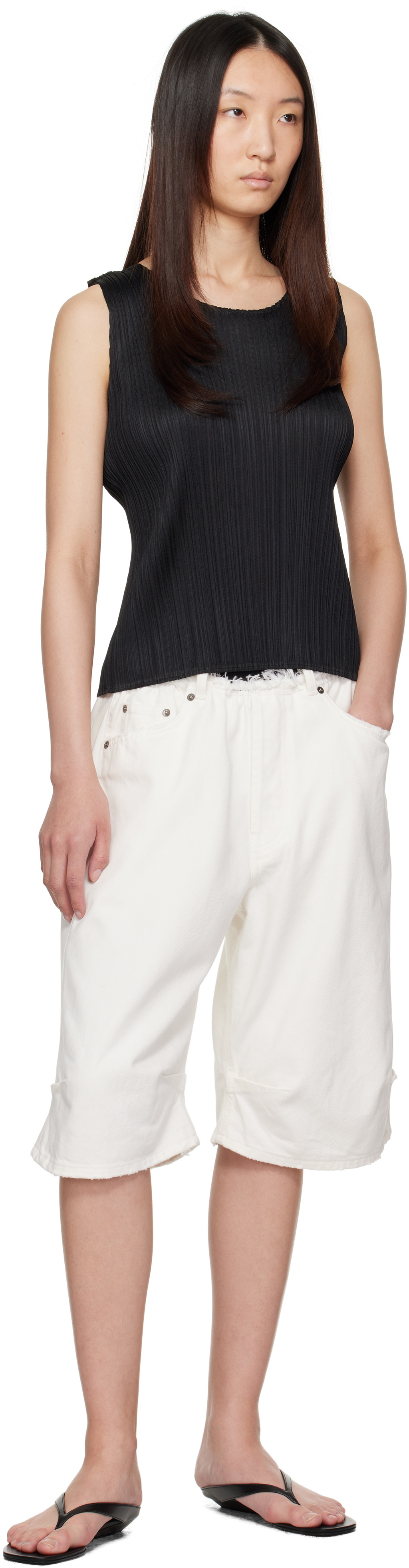 PLEATS PLEASE ISSEY MIYAKE Black Basics Tank Top