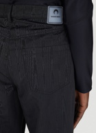 Detachable Cuff Moire Pants in Black