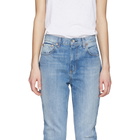 Rag and Bone Blue High-Rise Ankle Skinny Jeans