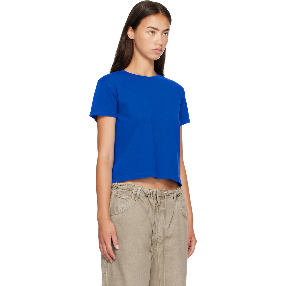AGOLDE Blue Adine Shrunken T-shirt