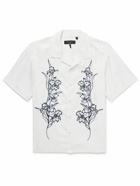 Rag & Bone - Avery Resort Camp-Collar Embroidered Modal-Twill Shirt - White
