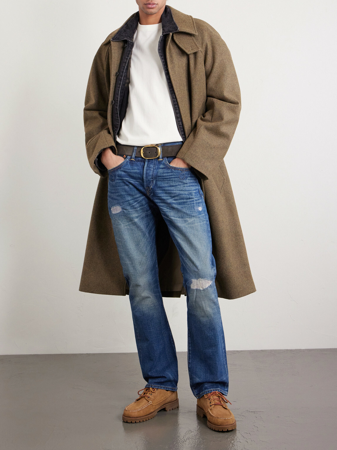 RRL - Flared Distressed Jeans - Blue