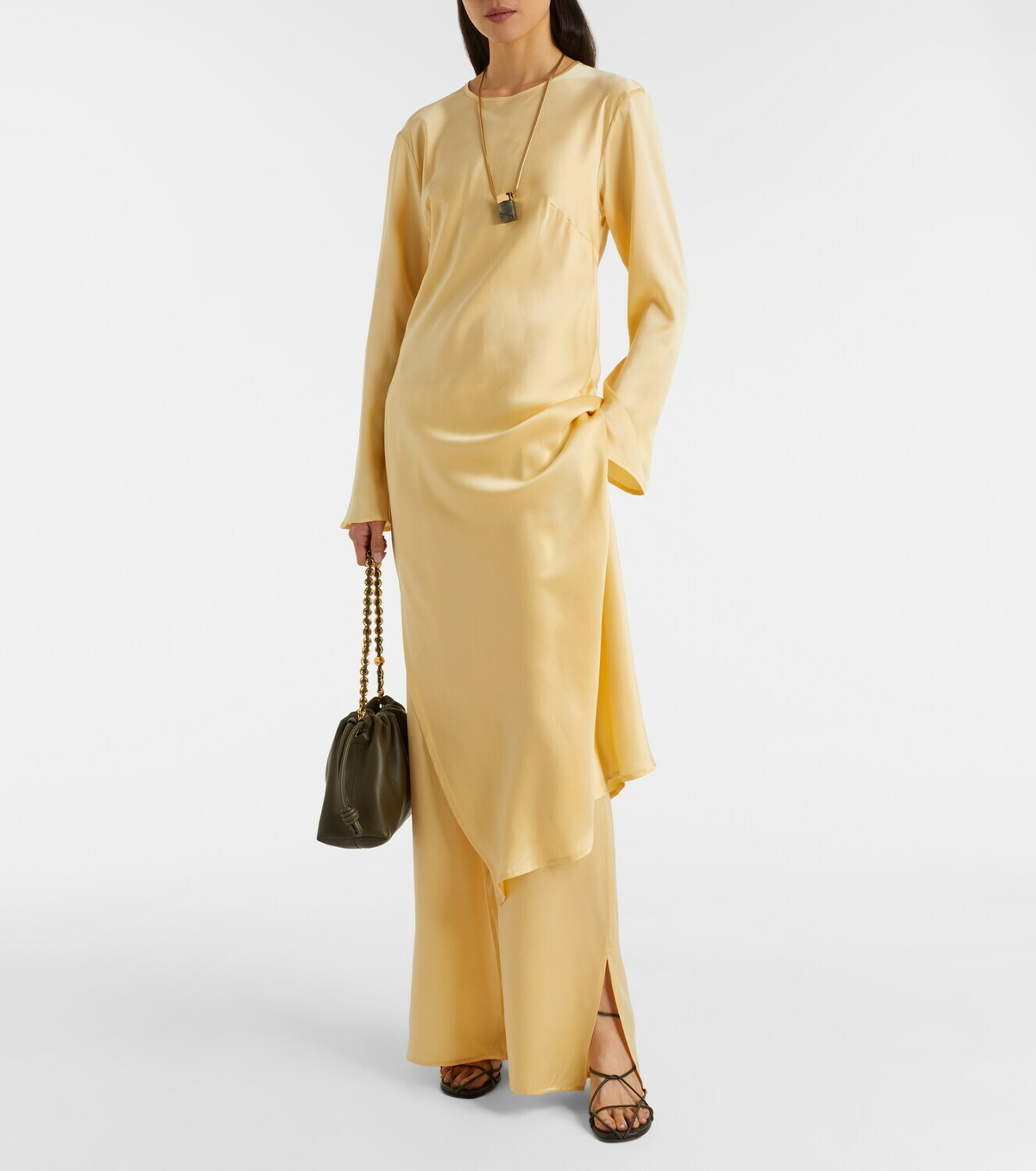 Asceno Salina silk charmeuse midi dress