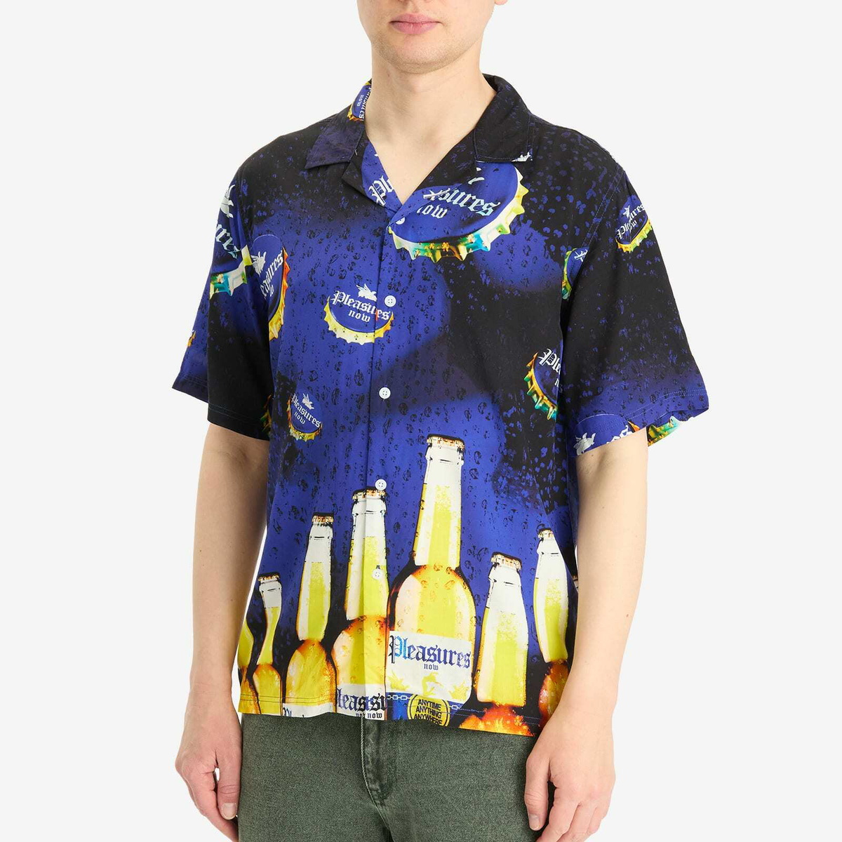 Pleasures Men's Cerveza Vacation Shirt in Blue