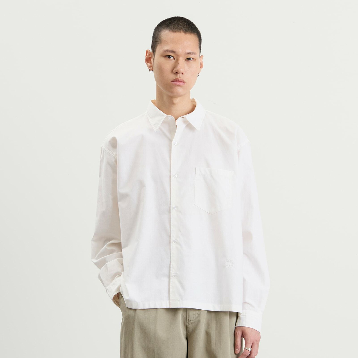 END. Fairways Long Sleeve Shirt in Off White