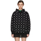 Marcelo Burlon County of Milan Black and White Embroidered Cross Hoodie