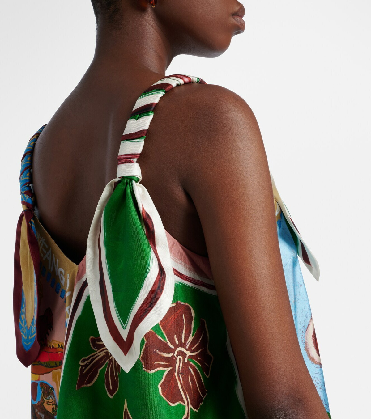 Alémais Mlak printed silk twill top