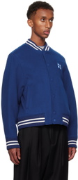 ADER error Blue TRS Tag 01 Varsity Bomber Jacket