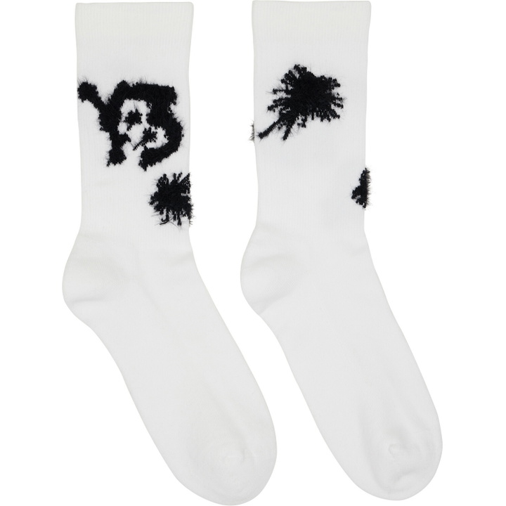Photo: Y-3 White Chito Graphic Crew Socks