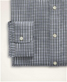 Brooks Brothers Men's Stretch Regent Regular-Fit Dress Shirt, Non-Iron Twill Mini-Check Button Down Collar | Grey